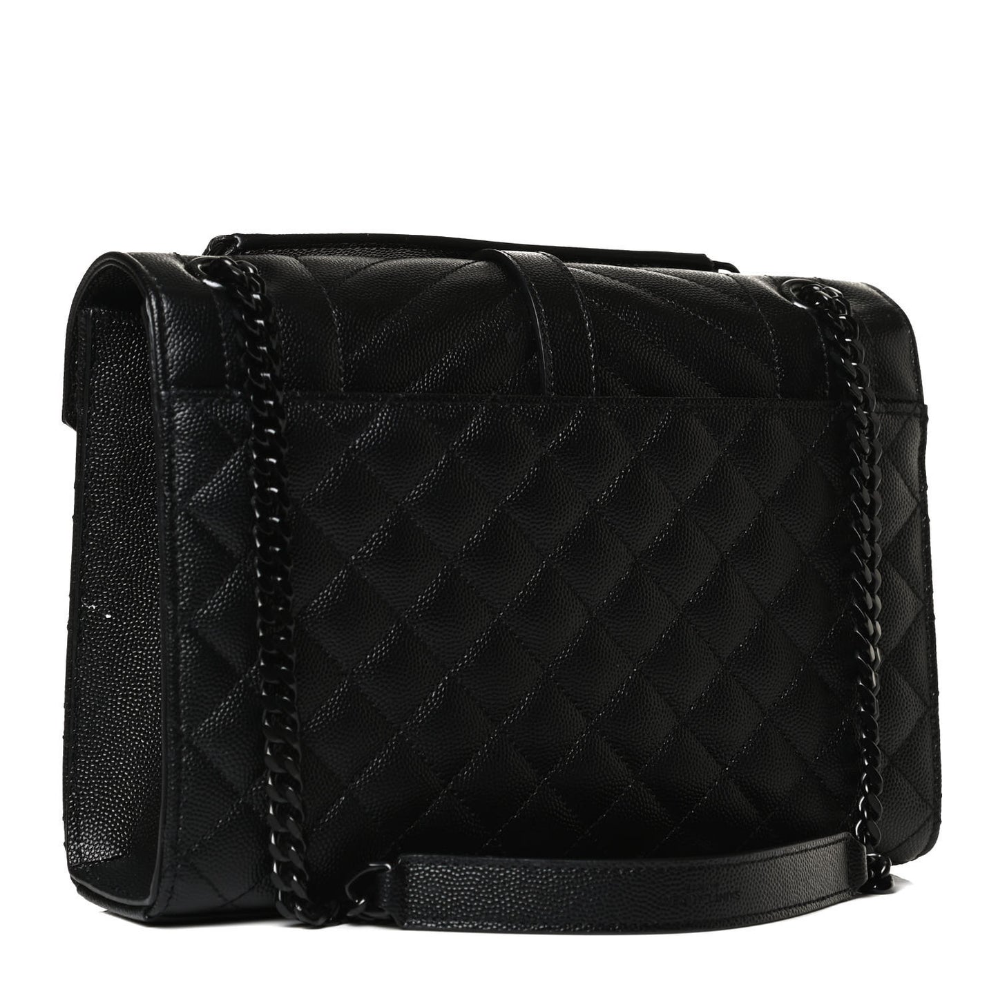 Grain De Poudre Textured Mixed Matelasse Triquilt Medium Monogram Satchel Black