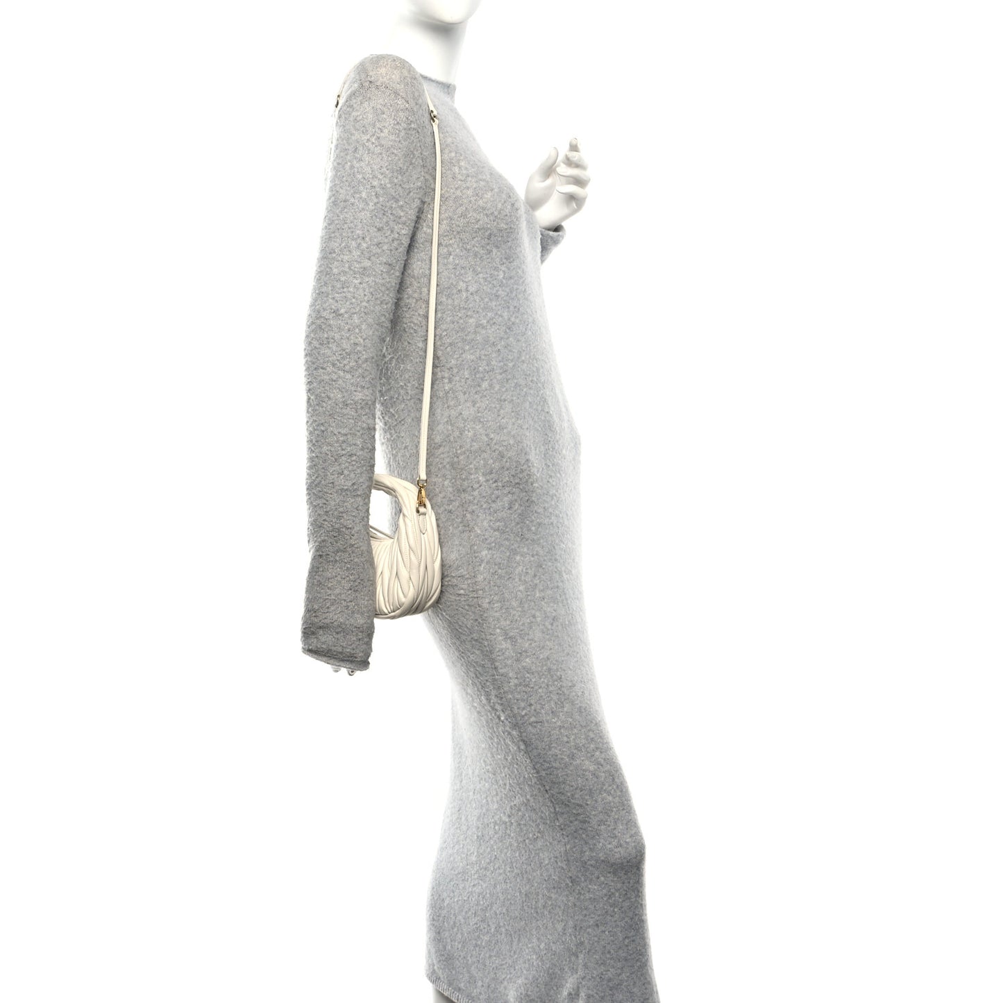 Nappa Matelasse Mini Wander Hobo White