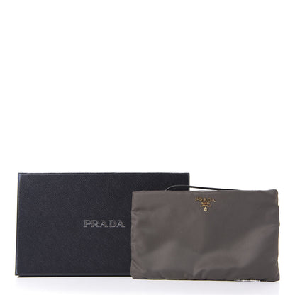 Prada Tessuto Nylon Saffiano Wristlet Fumo 15 of 15