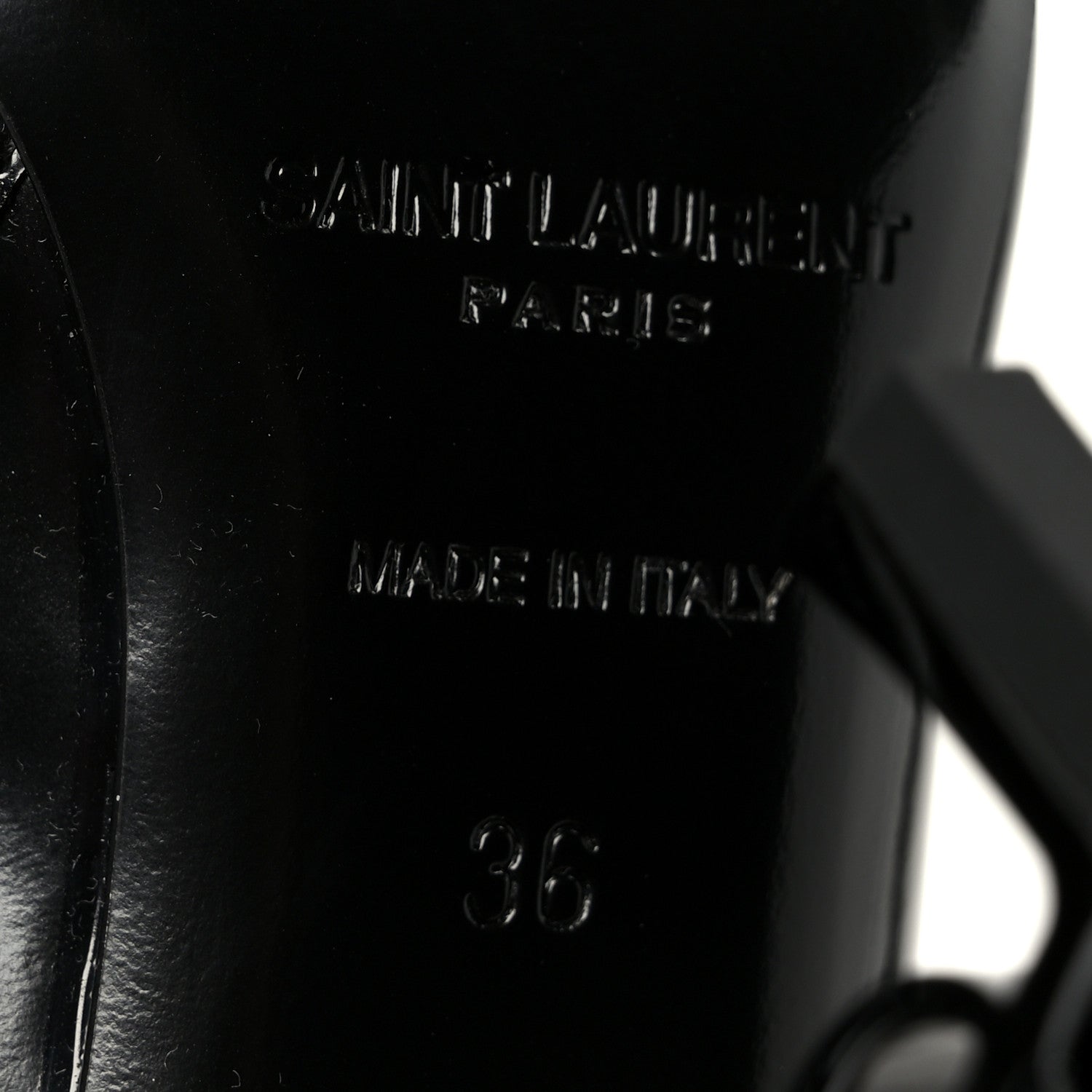 Saint Laurent Glazed Calfskin Opyum 110 Ankle Boots 36 Black 7 of 9