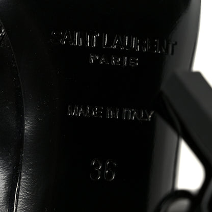 Saint Laurent Glazed Calfskin Opyum 110 Ankle Boots 36 Black 7 of 9