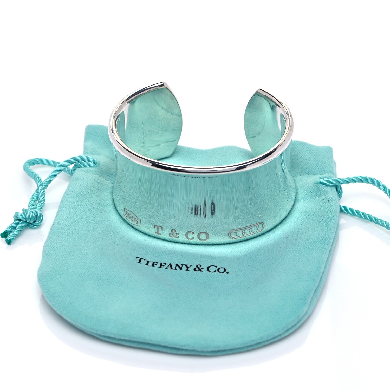 Tiffany Sterling Silver Wide 1837 Cuff Bracelet 5 of 5