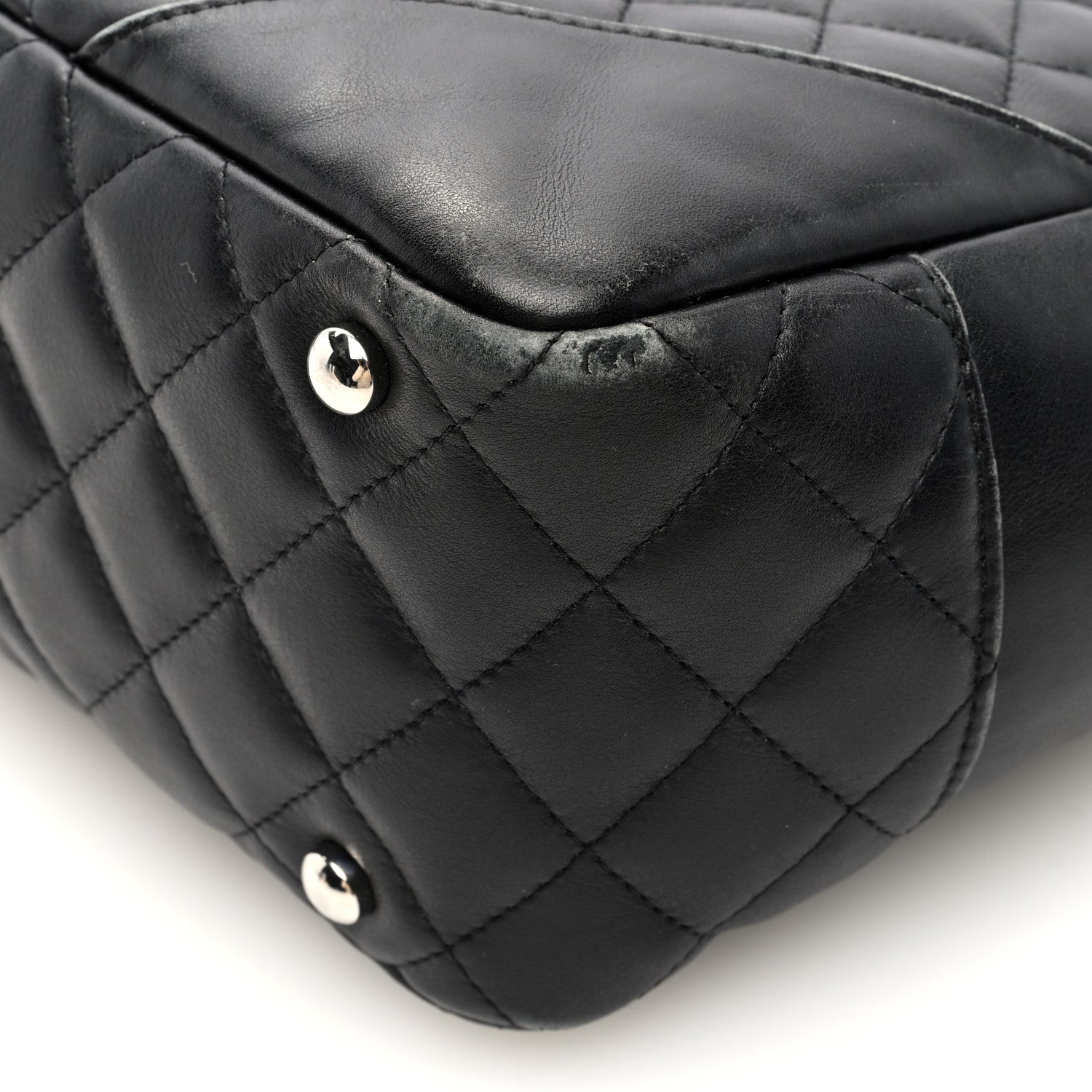 Chanel Calfskin Quilted Large Cambon Bowler Black 10 of 13
