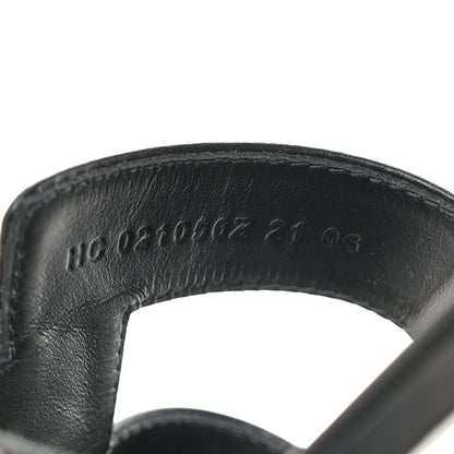 Hermes Box Calfskin Oran Sandals 38.5 Black 7 of 8