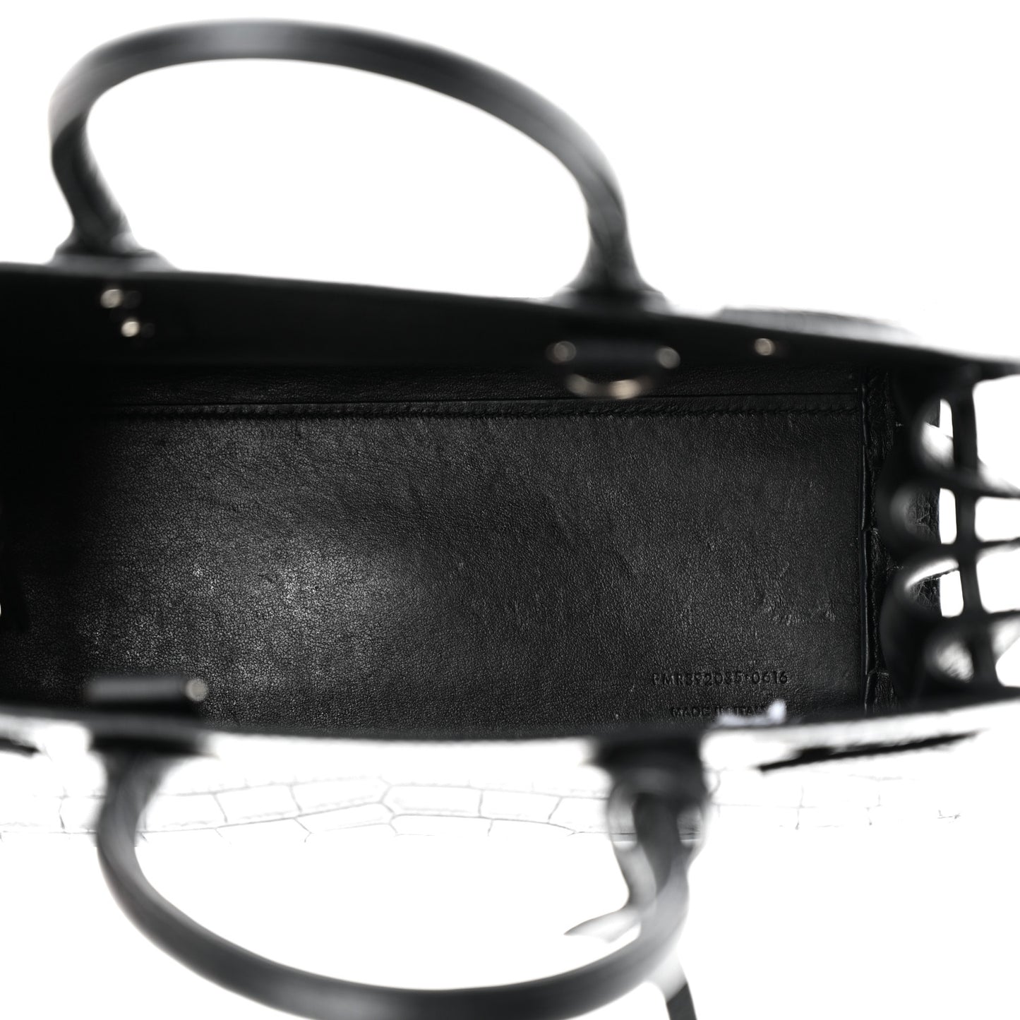 Calfskin Crocodile Embossed Nano Sac De Jour Black