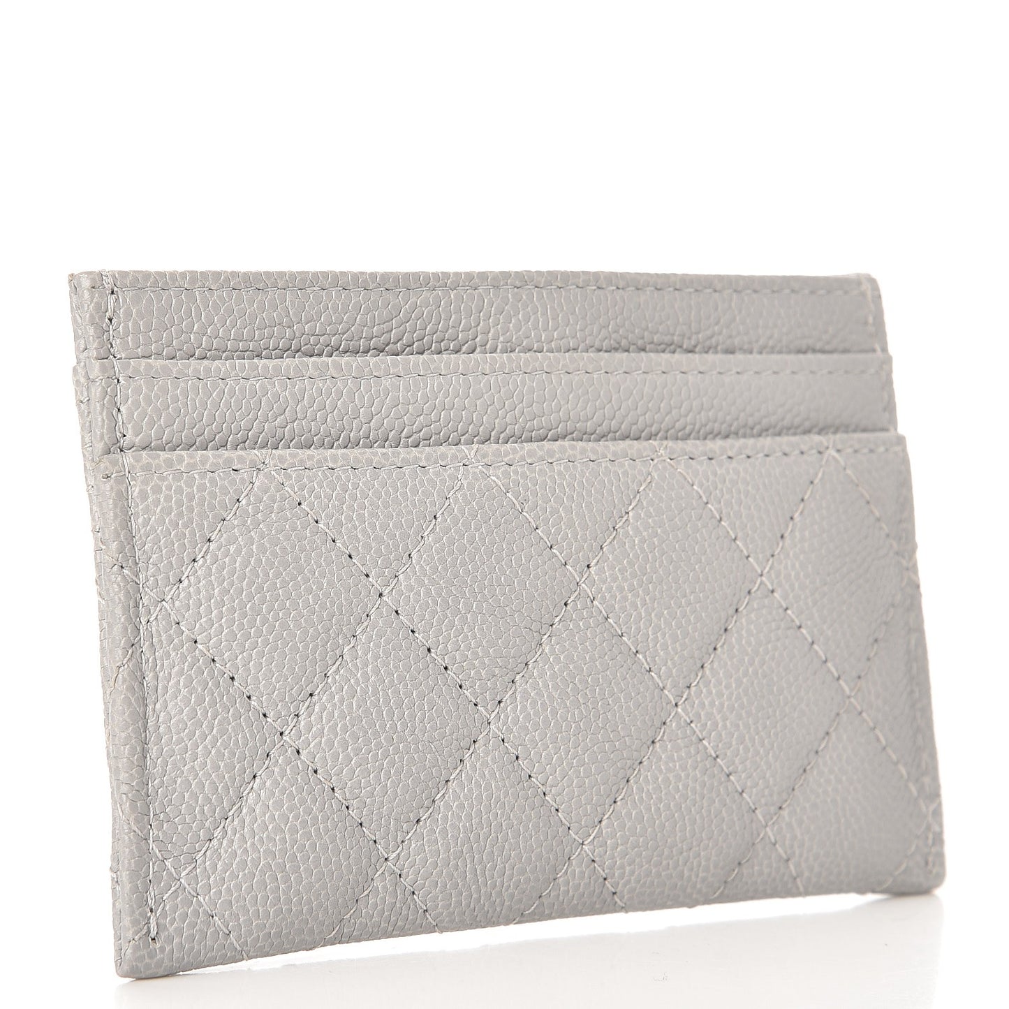 Caviar Quilted Boy Card Holder Grey