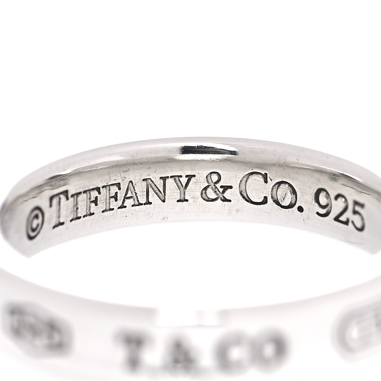 Tiffany Sterling Silver Narrow 1837 Band Ring 52 6 4 of 4
