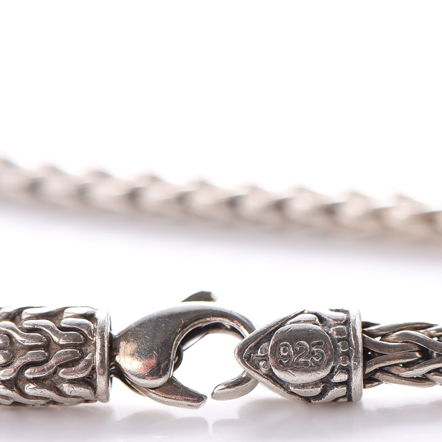 John Hardy Sterling Silver White Topaz Kali Square Pendant Necklace 8 of 8