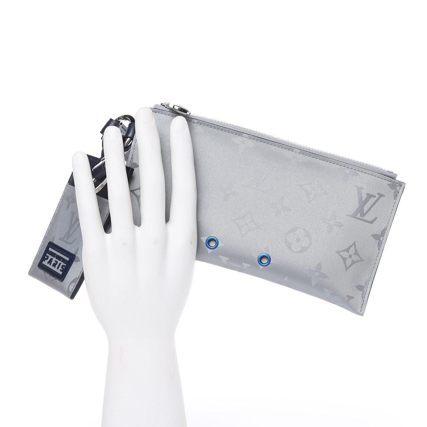 Monogram Satellite Alpha Pouch Silver