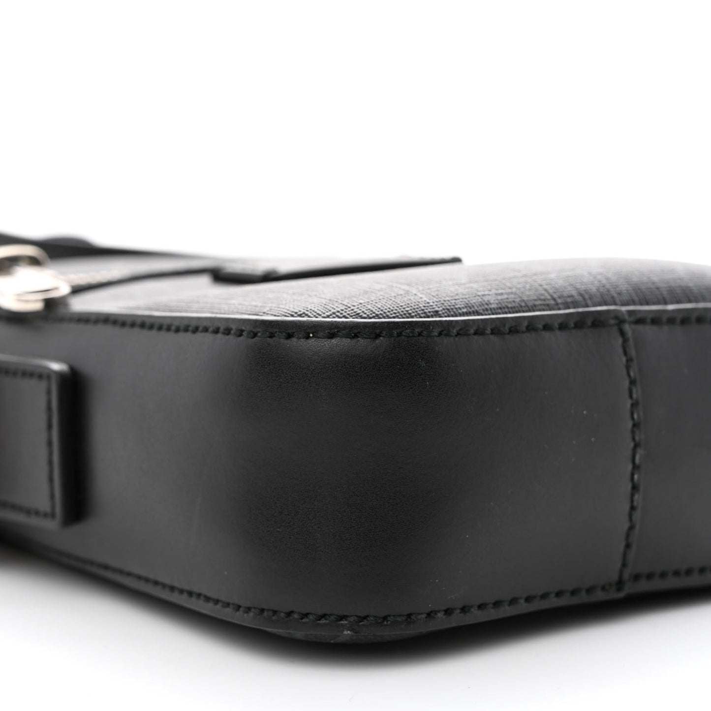 GG Supreme Monogram Appia Calfskin Web Small Camera Messenger Bag Black Grey