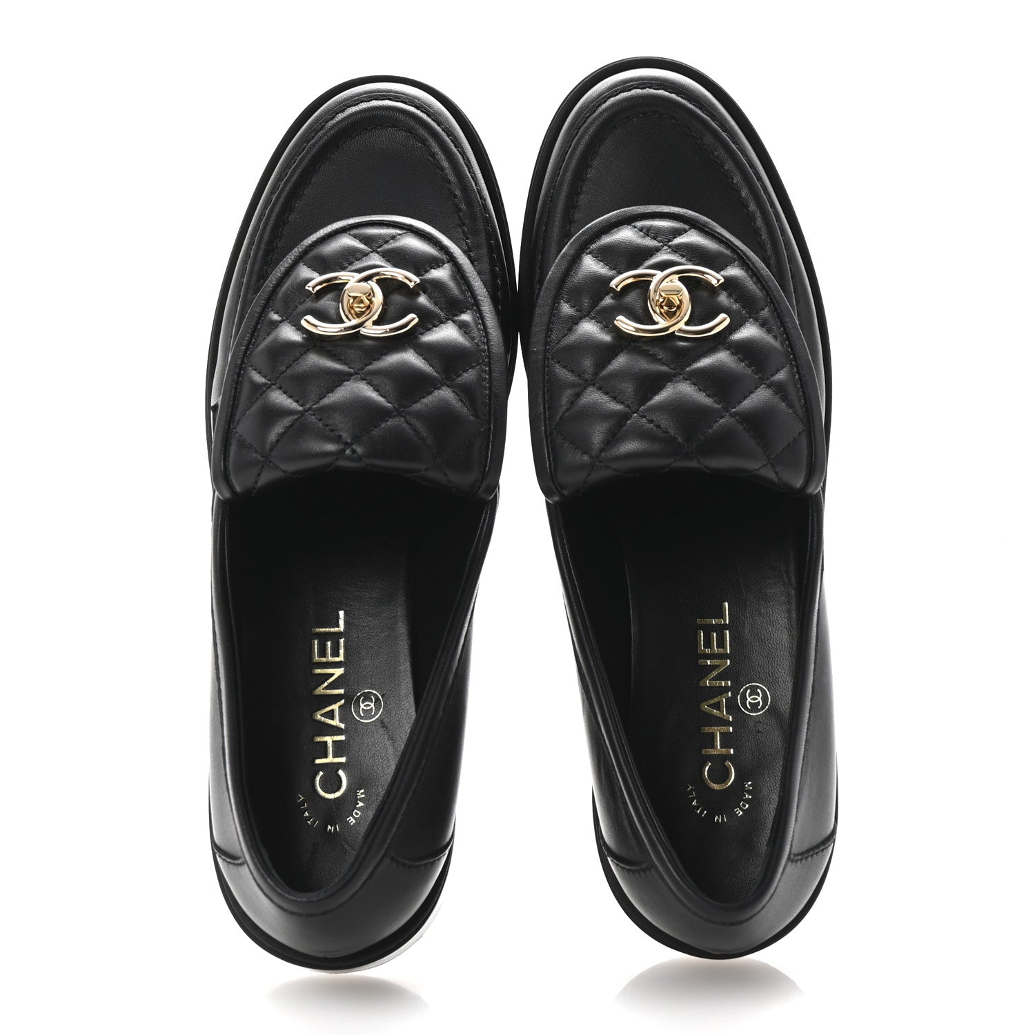 Chanel Lambskin Quilted CC Turnlock Loafers 40 Black 2 of 10