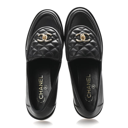 Chanel Lambskin Quilted CC Turnlock Loafers 40 Black 2 of 10