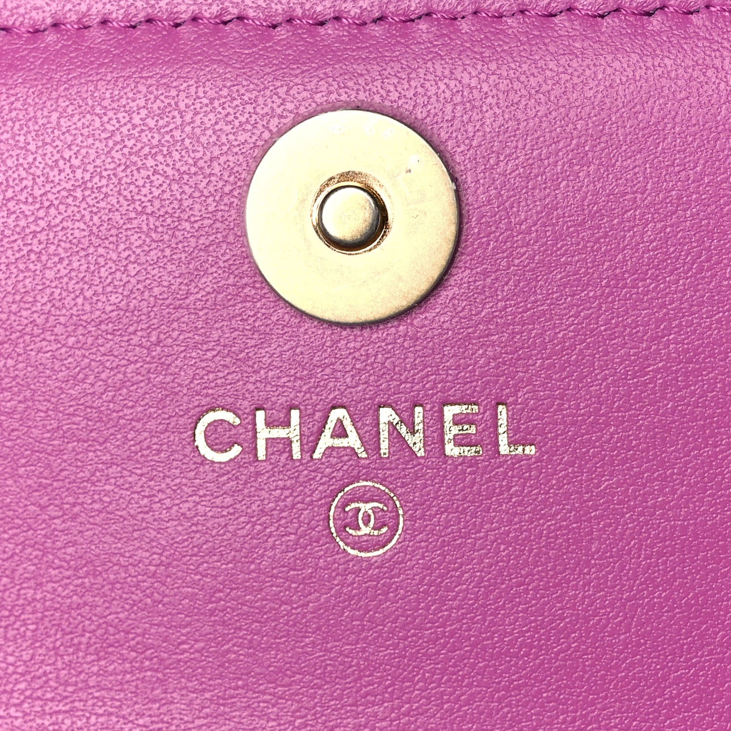 Chanel Tweed Enamel Quilted Pending CC Card Holder On Chain Light Purple Pink Red 6 of 12