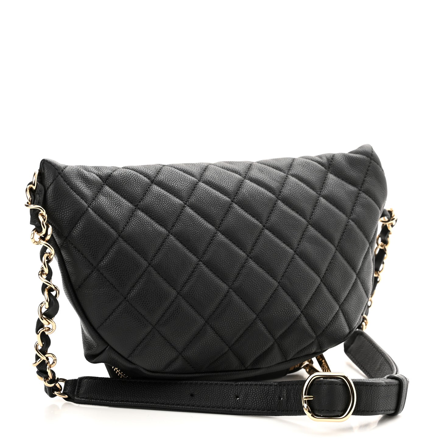 Caviar Quilted Business Affinity Waist Belt Bag Black