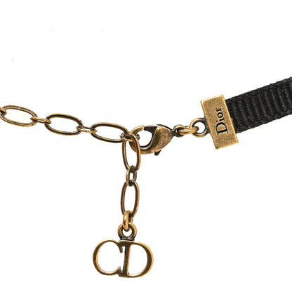 Christian Dior Grosgrain Ribbon J'Adior Logo Choker Necklace Black 4 of 4