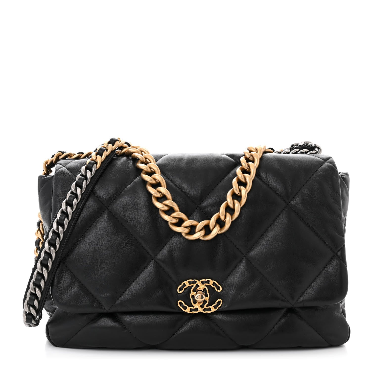 Chanel Goatskin Quilted Maxi Chanel 19 Flap Black 1 of 11