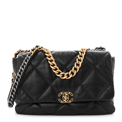 Chanel Goatskin Quilted Maxi Chanel 19 Flap Black 1 of 11