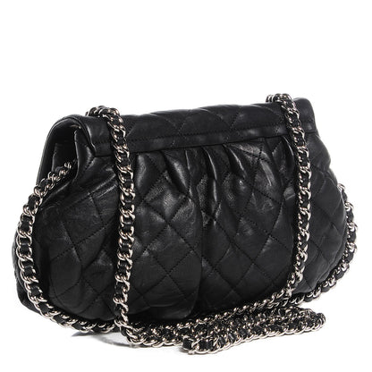 Chanel Crumpled Lambskin Chain Around Medium Messenger Black 3 of 7