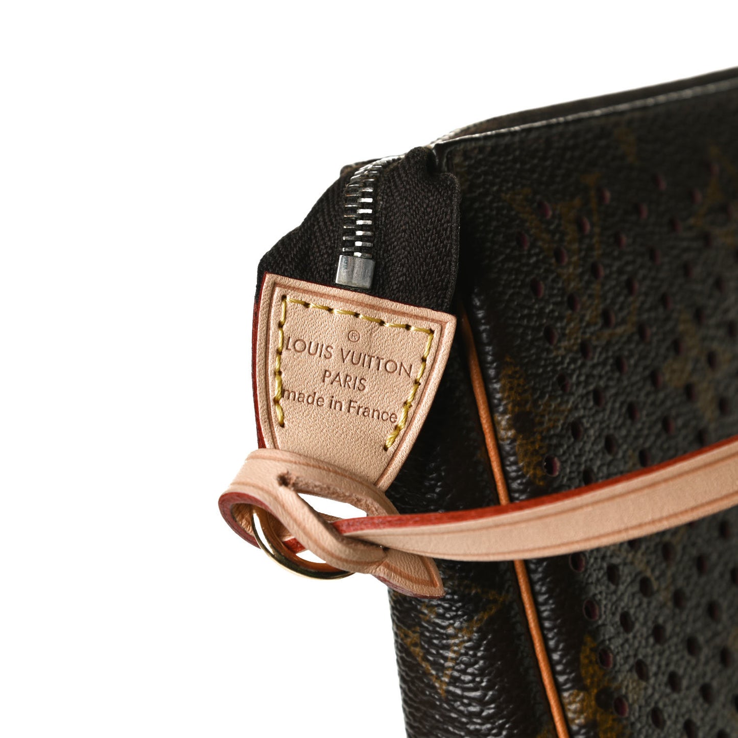 Monogram Perforated Pochette Accessories Bag Fuchsia