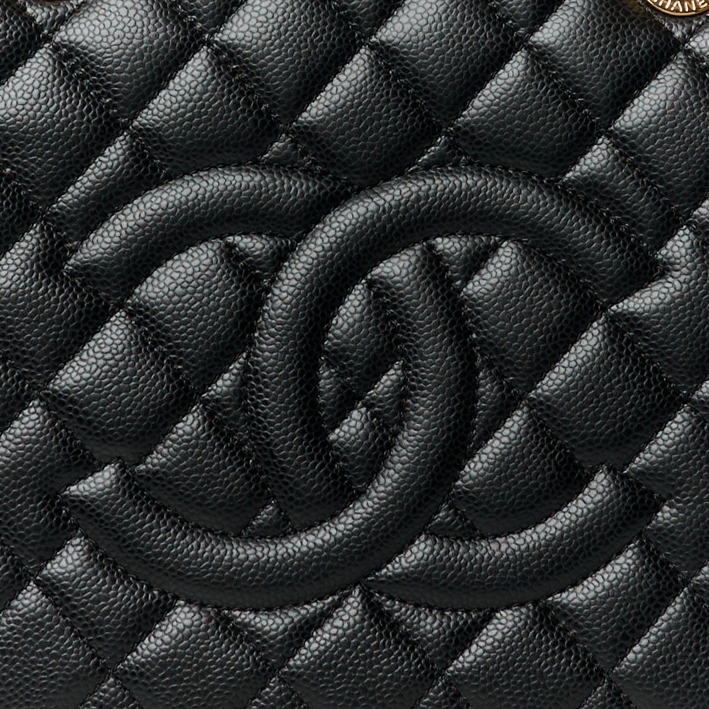 Caviar Quilted Grand Shopping Tote GST Black
