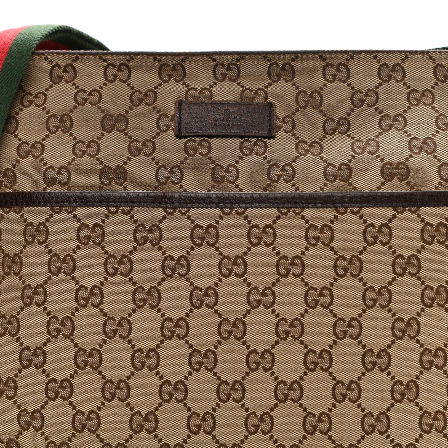 Monogram Web Medium Flat Messenger Bag Brown