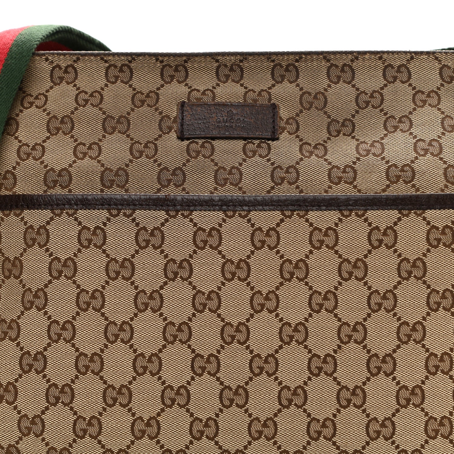 Gucci Monogram Web Medium Flat Messenger Bag Brown 9 of 17