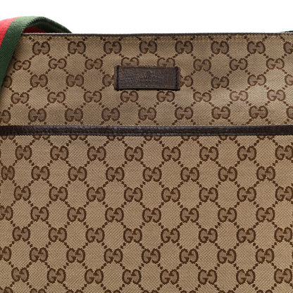 Gucci Monogram Web Medium Flat Messenger Bag Brown 9 of 17
