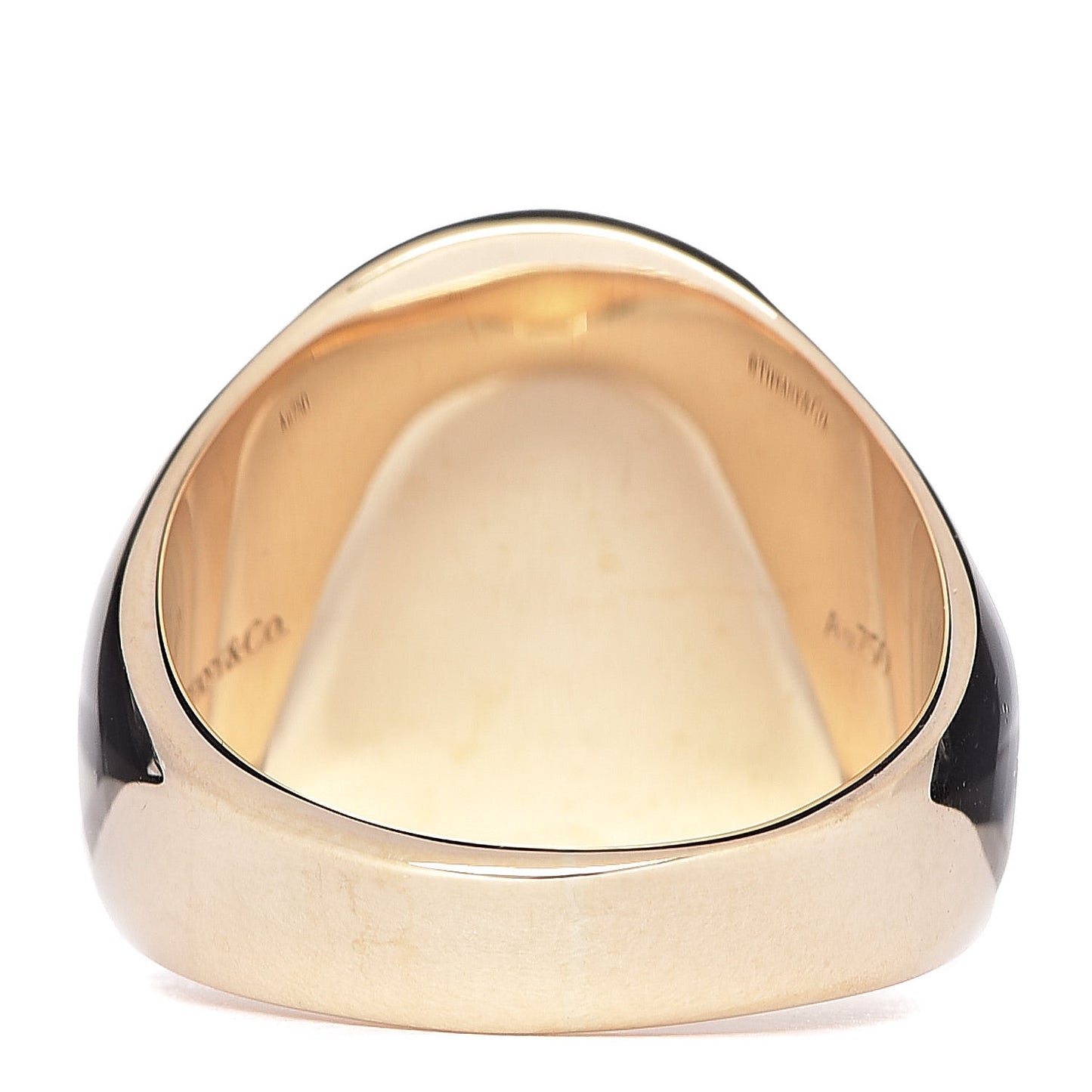 18K Yellow Gold Oval Signet Ring 54 6.75