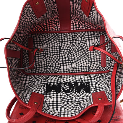 MCM Visetos Medium Liz Reversible Shopper Tote Ruby Red 8 of 19