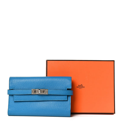 Hermes Chevre Mysore Medium Kelly Wallet Bleu Zanzibar 10 of 10