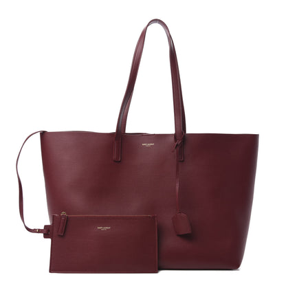 Saint Laurent Calfskin Large Shopping Tote Bordeaux 1 of 12