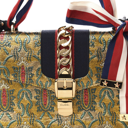 Gucci Iridescent Brocade Small Sylvie Shoulder Bag Gold 11 of 11