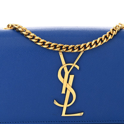 Saint Laurent Grain De Poudre Small Classic Monogram Kate Satchel Royal Blue 8 of 10