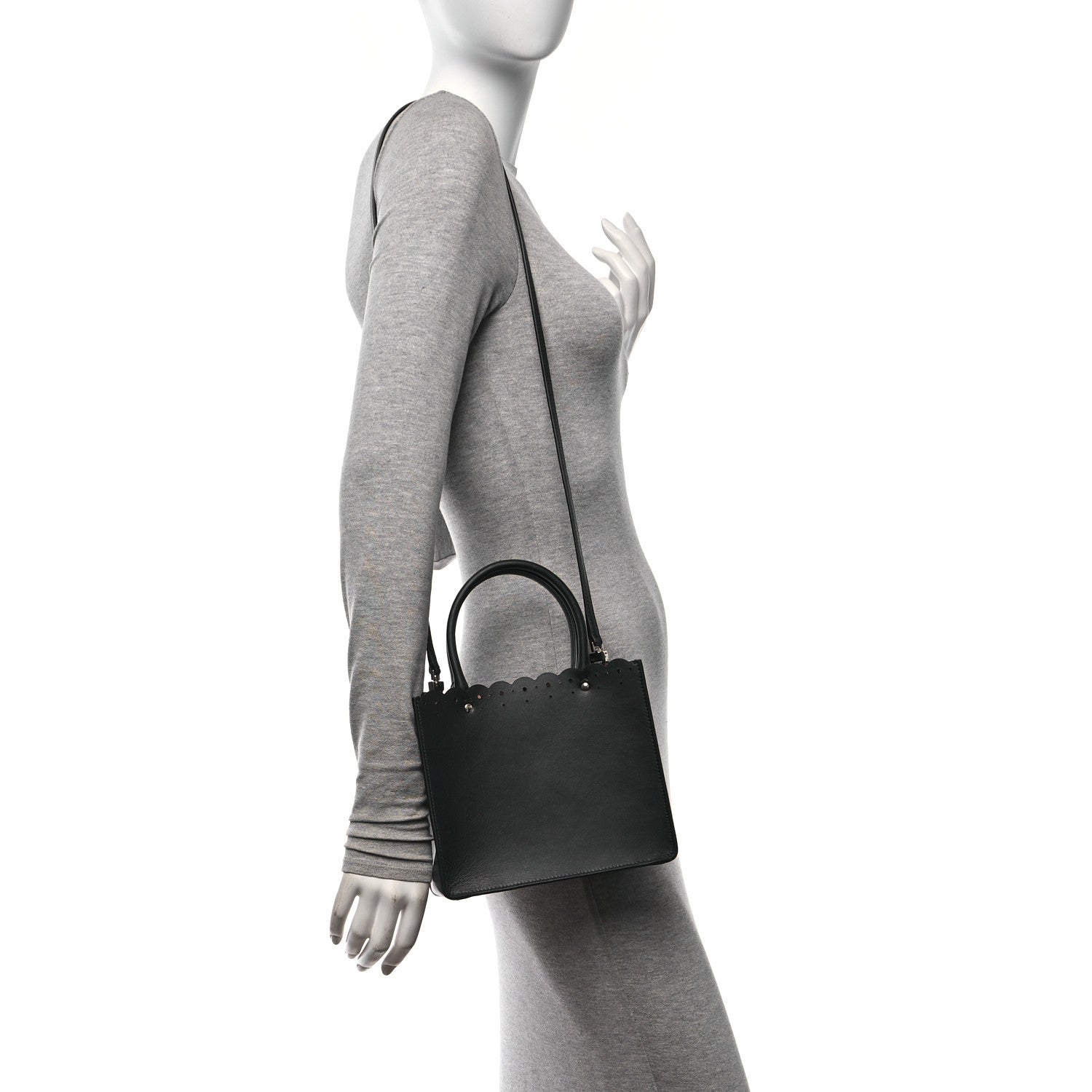 Alaia Calfskin Laser Cut Fiori Garance 20 Tote Black 3 of 9