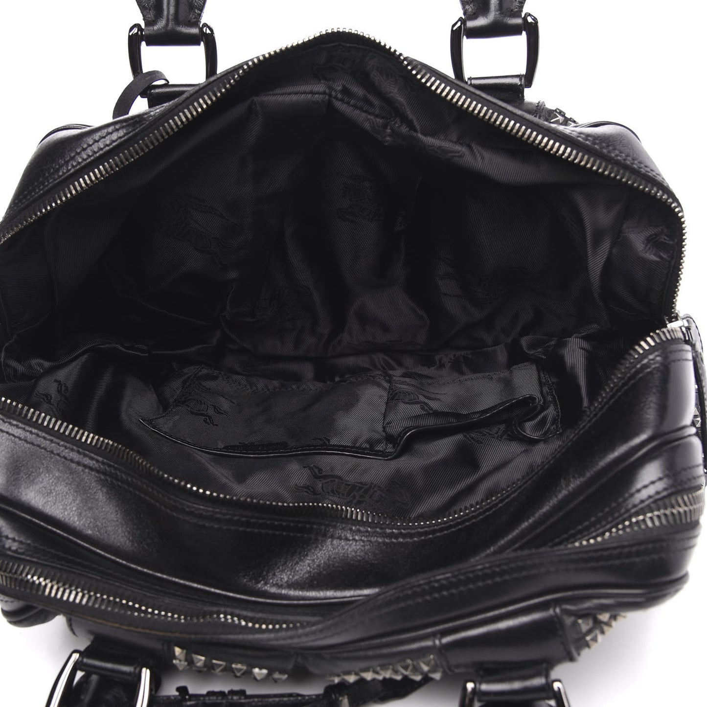 Prorsum Calfskin Studded Knight Satchel Black