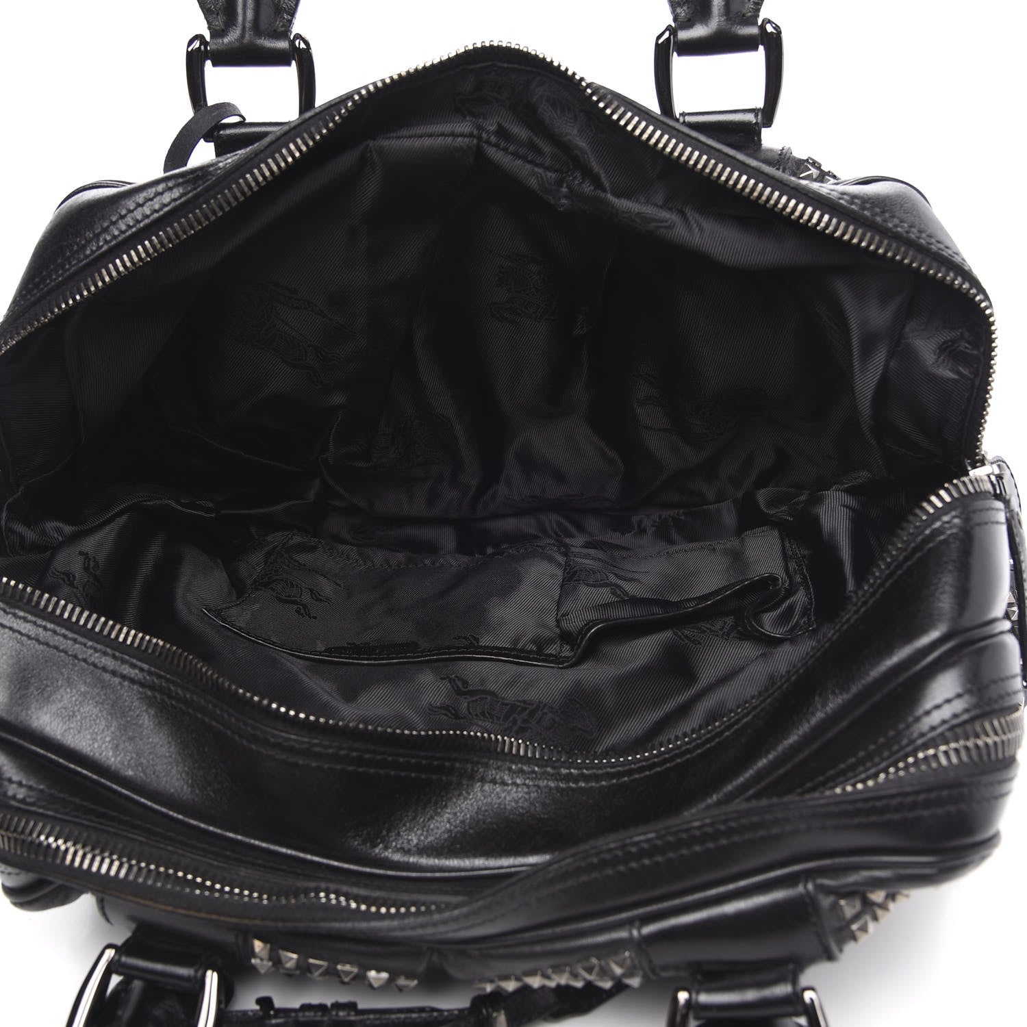 Burberry Prorsum Calfskin Studded Knight Satchel Black 5 of 14