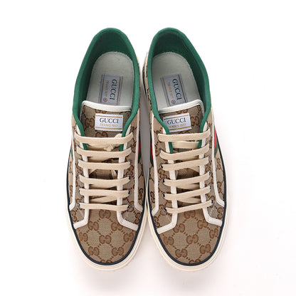 Gucci GG Monogram Web Mens 1977 Tennis Sneakers 10 Beige Ebony Mystic White 8 of 9