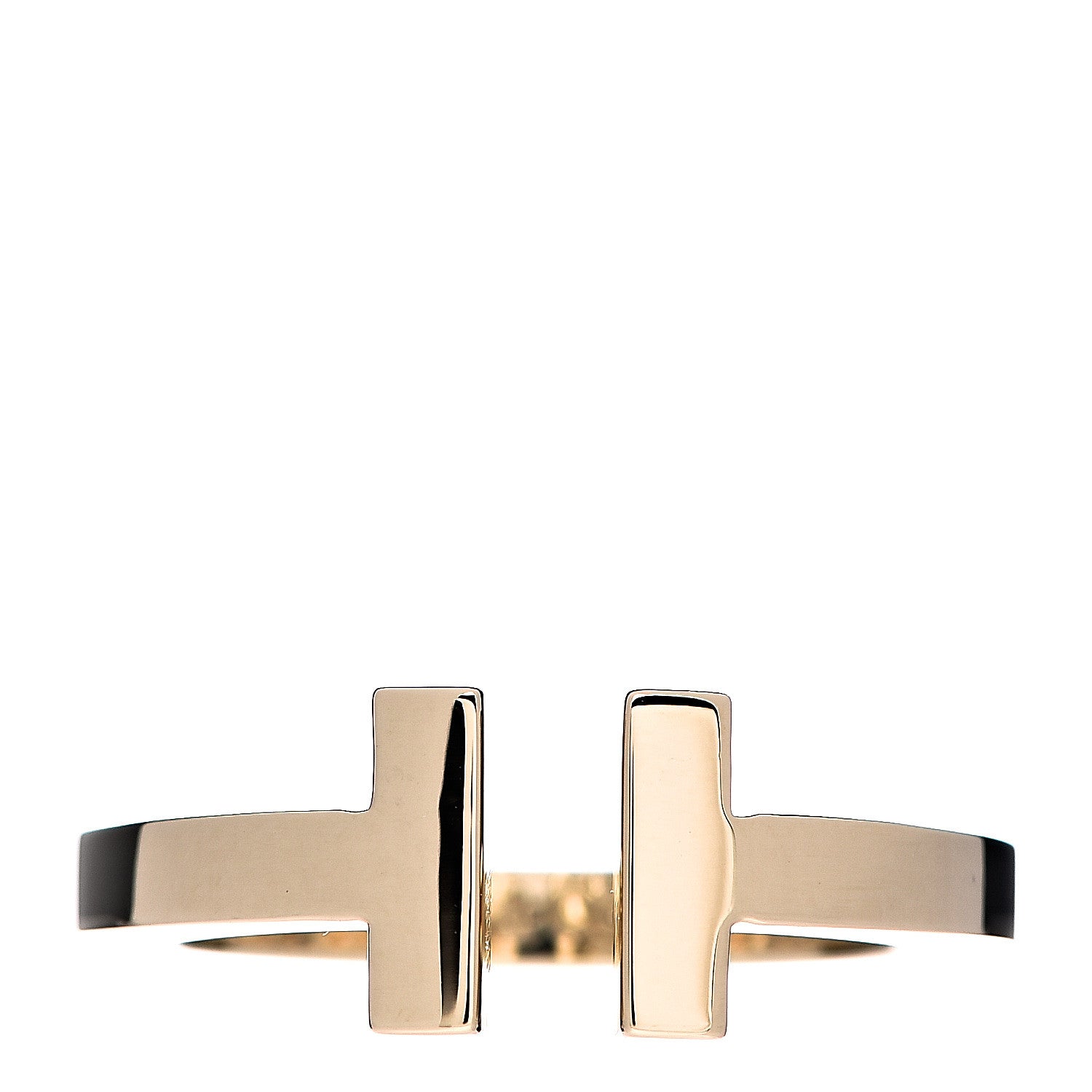 Tiffany 18K Yellow Gold T Square Ring 52 6 1 of 4