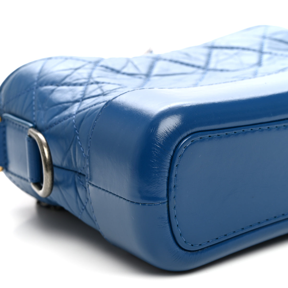Aged Calfskin Quilted Small Gabrielle Hobo Blue