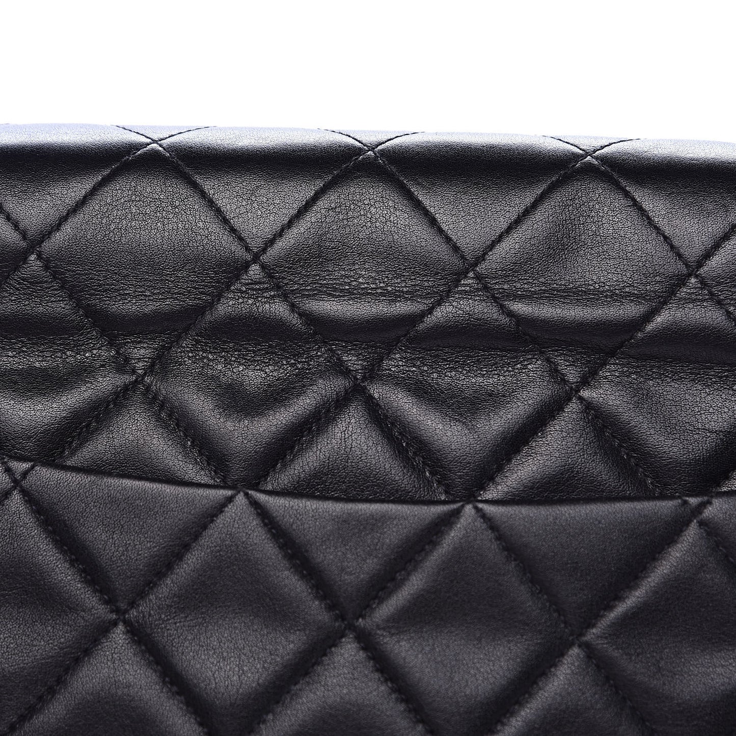 Lambskin Quilted XL Jumbo Single Flap Black