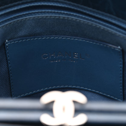 Chanel Aged Calfskin Large Just Mademoiselle Bowling Bag Blue 7 of 13