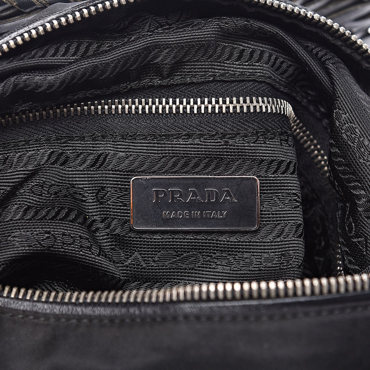 Tessuto Nylon Braided Hobo Black