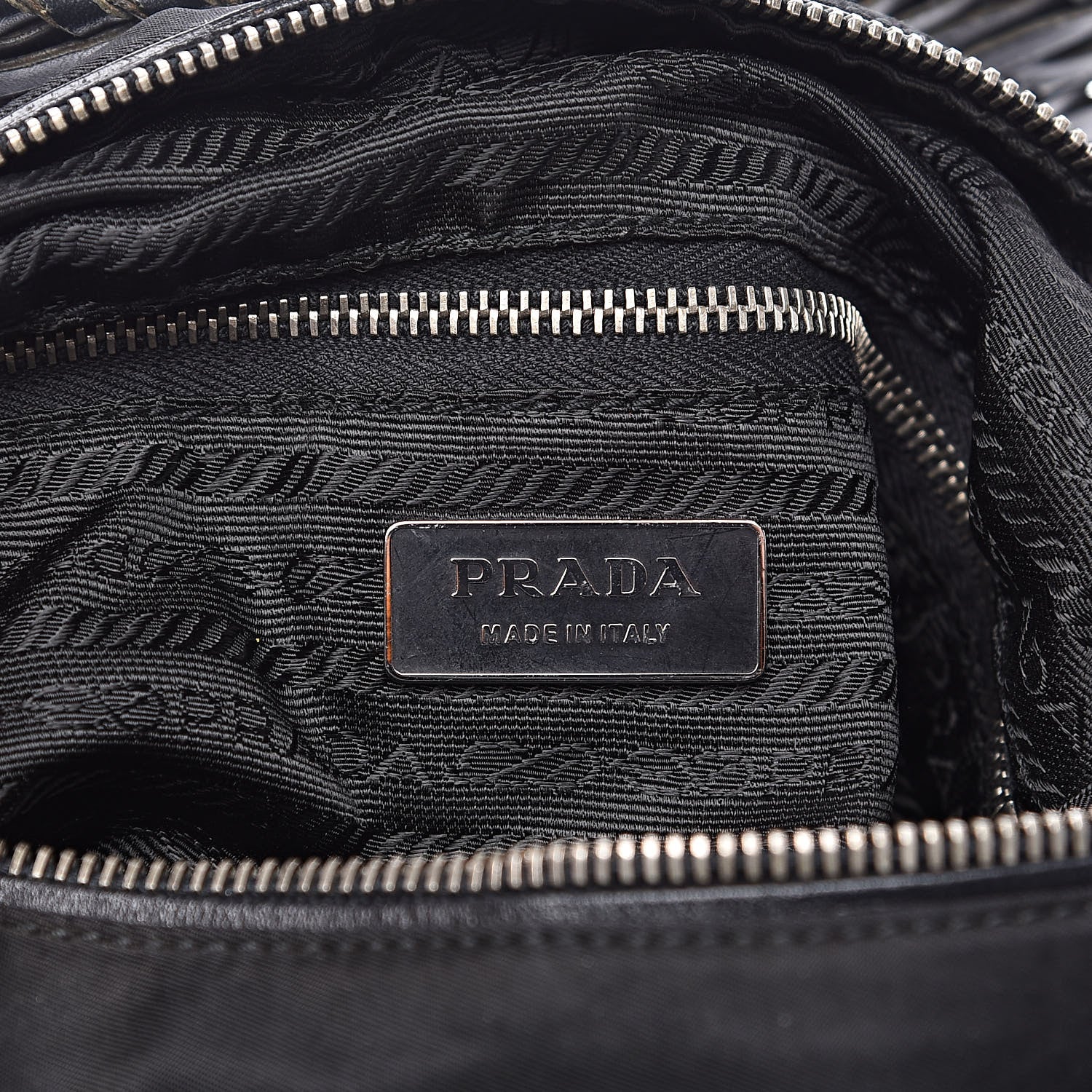 Prada Tessuto Nylon Braided Hobo Black 6 of 13