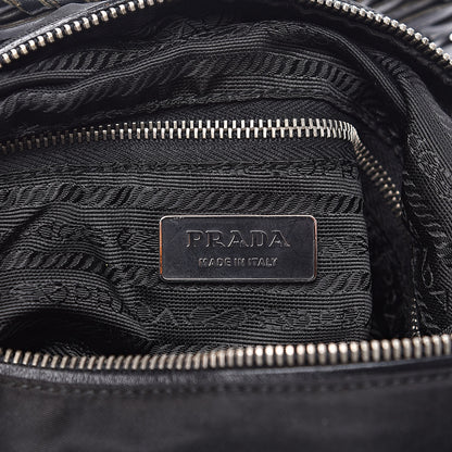 Prada Tessuto Nylon Braided Hobo Black 6 of 13
