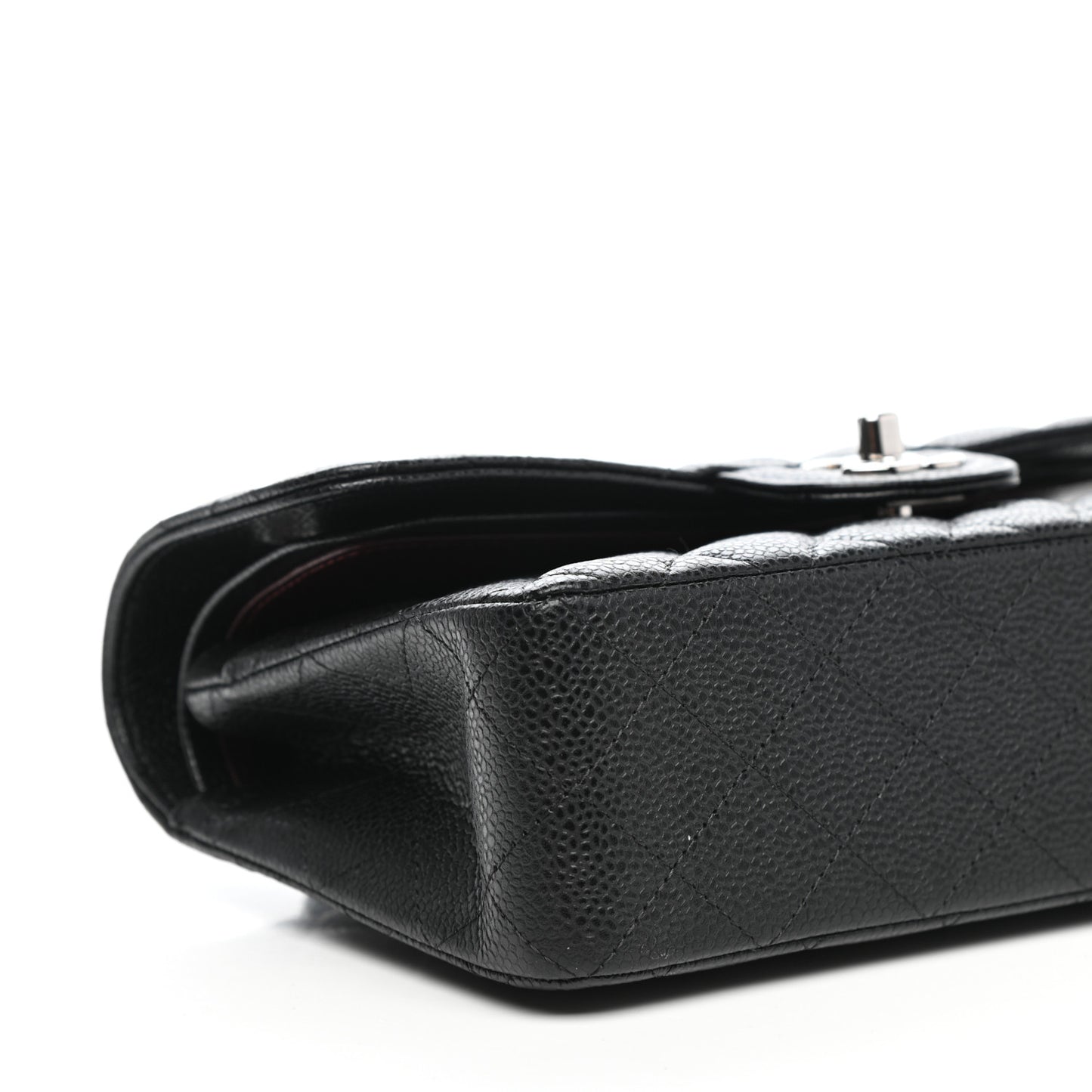 Caviar Quilted Small Double Flap Black