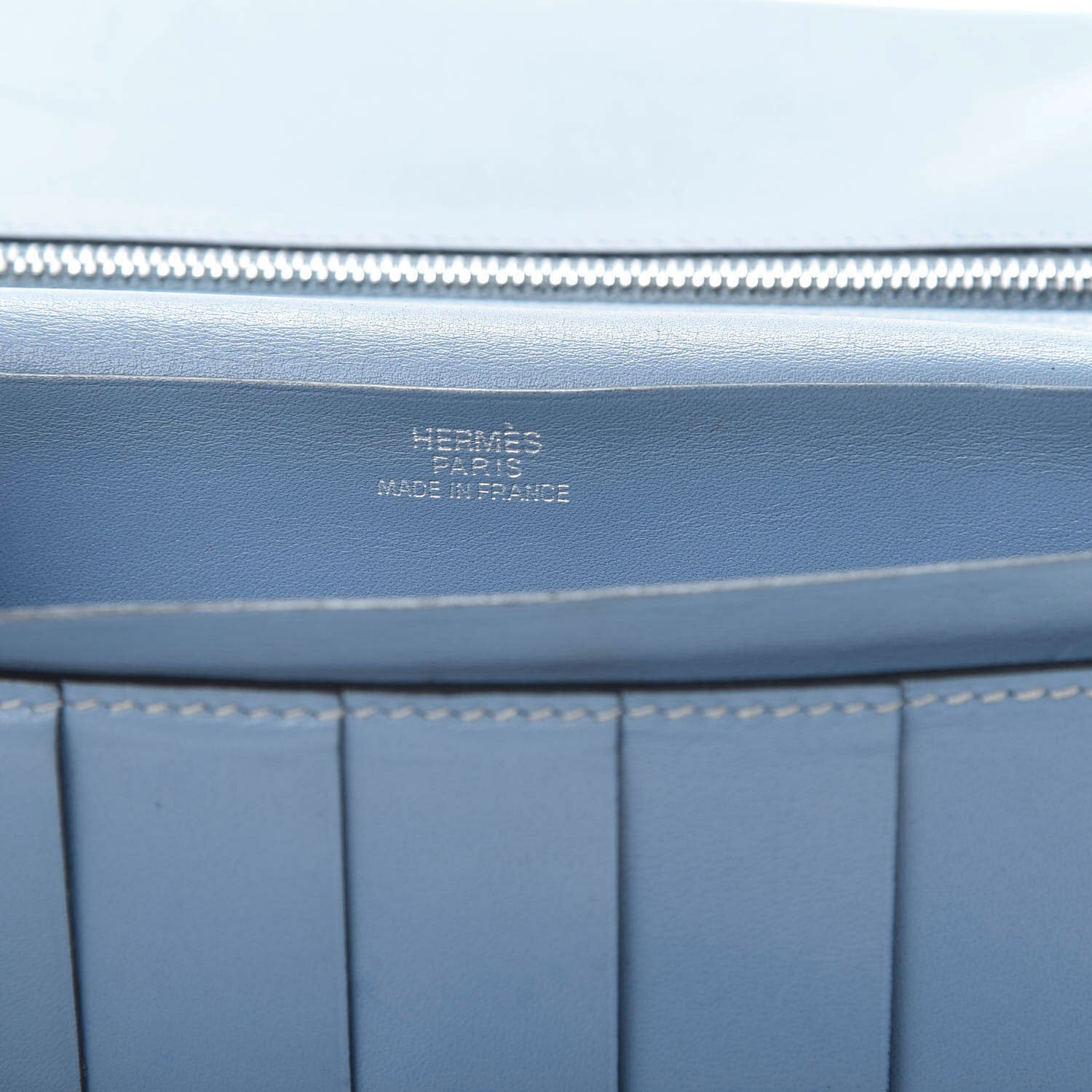 Hermes Box Bearn Gusset Wallet Blue Jean 9 of 16