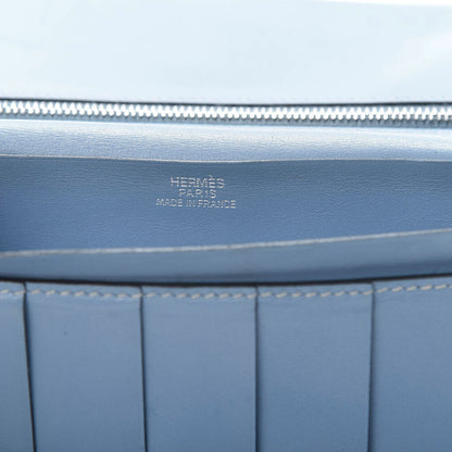 Hermes Box Bearn Gusset Wallet Blue Jean 9 of 16