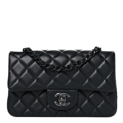 Chanel Lambskin Quilted Mini Rectangular Flap So Black 1 of 12