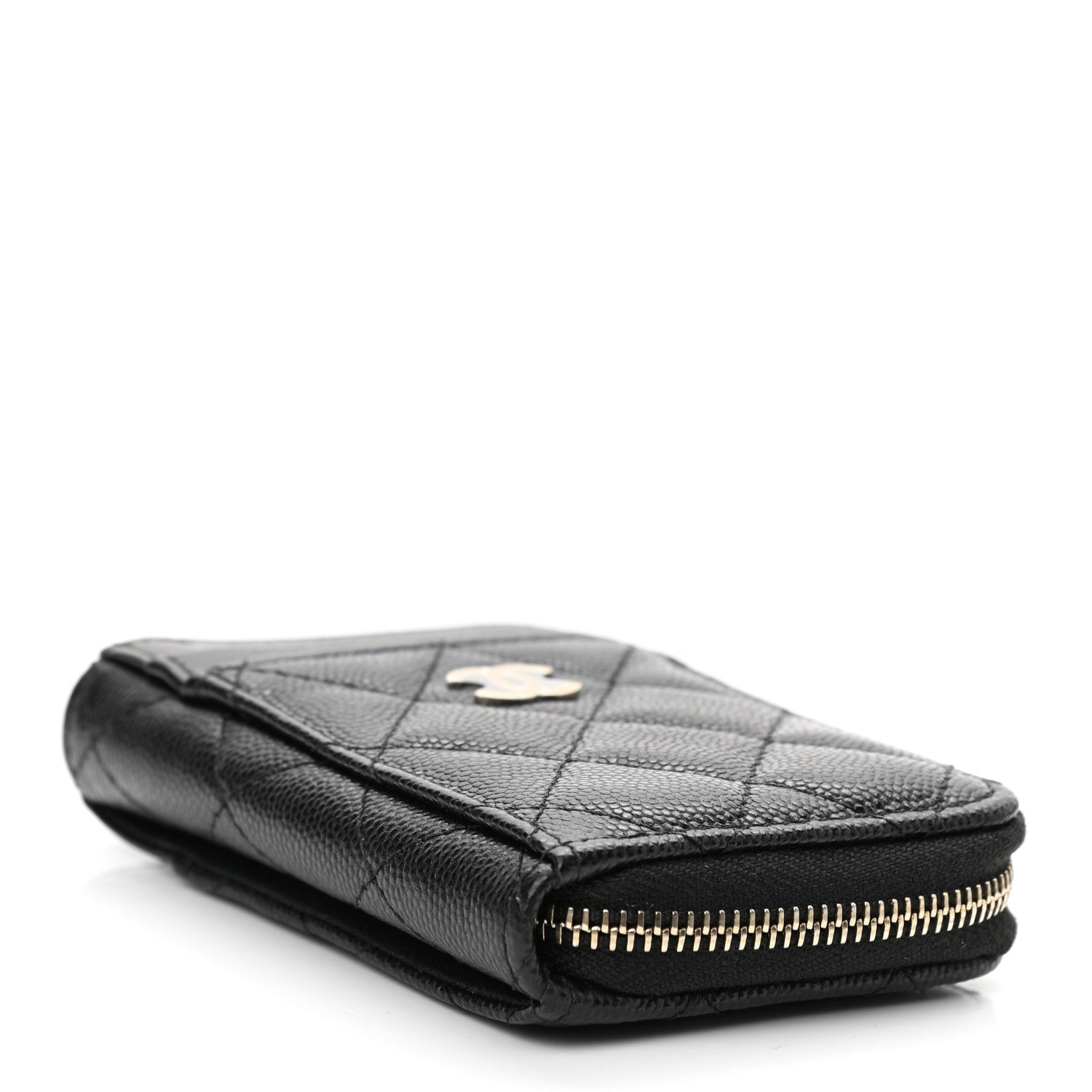 Chanel Caviar Quilted Zip Card Holder Black 4 of 8