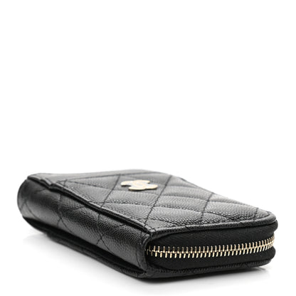 Chanel Caviar Quilted Zip Card Holder Black 4 of 8